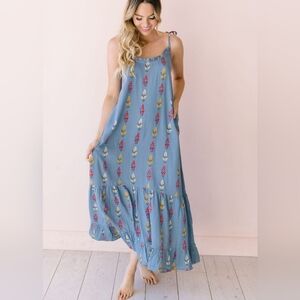 Floral Blue Maxi Dress